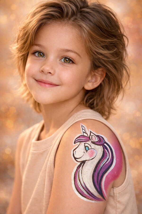 Unicorn on shoulder paint