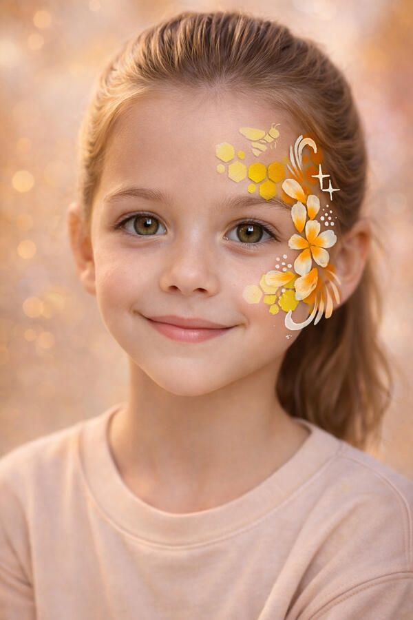 Half face petals facepaint