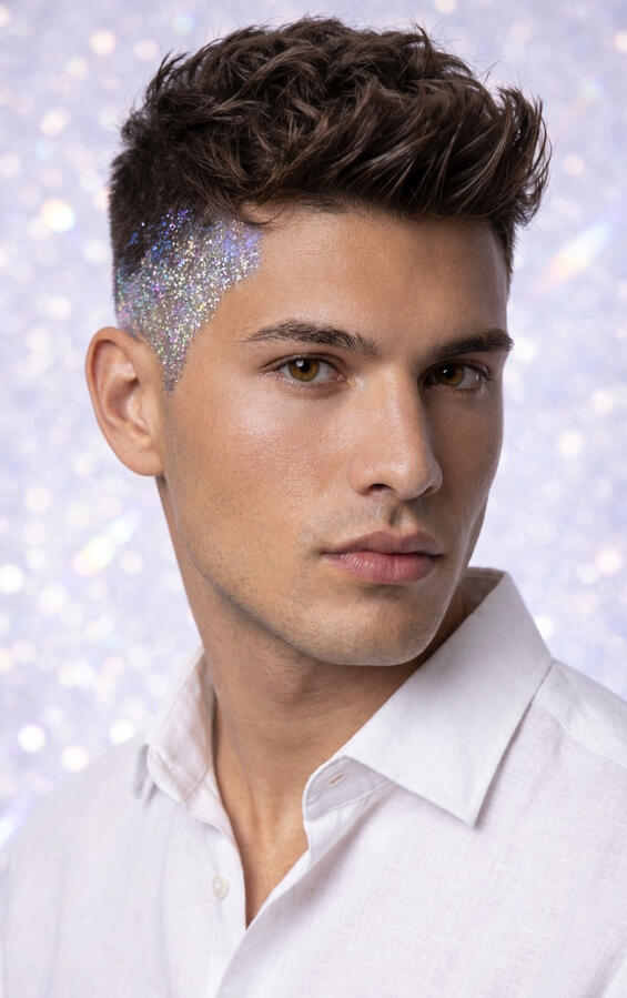 Male silver glitter