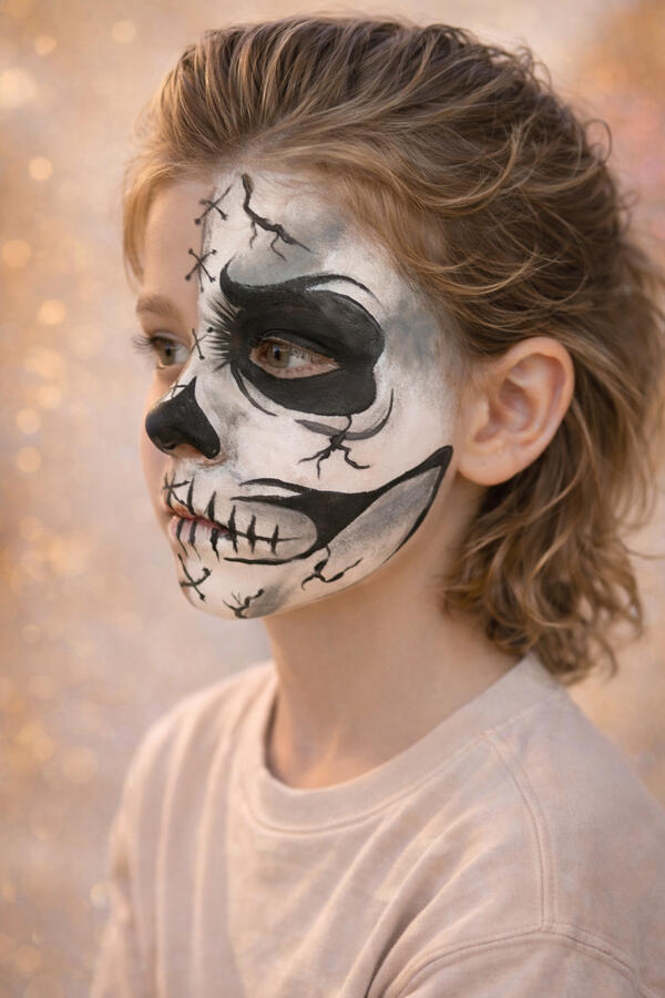 Halloween skeleton face painting