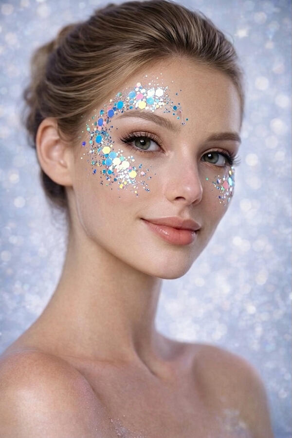 Female glitter on both faces