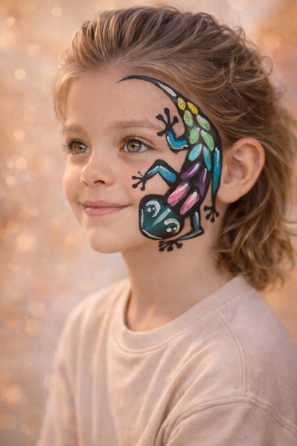 Gecko lizard face painting