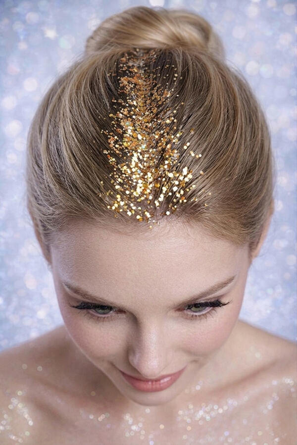 Golden hair glitter
