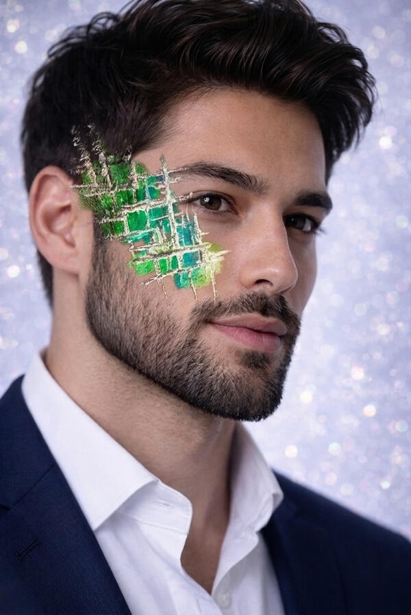 Metric facepaint and glitter