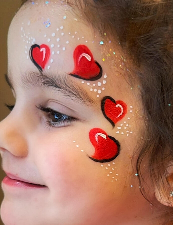 Valentine Facepaint design