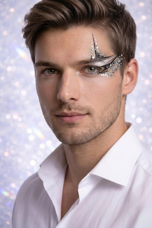 Male eyelid glitter