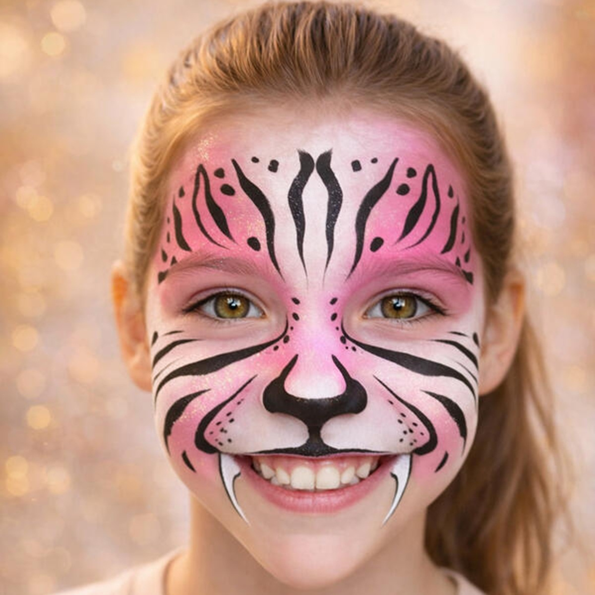 Pink tiger facepainting