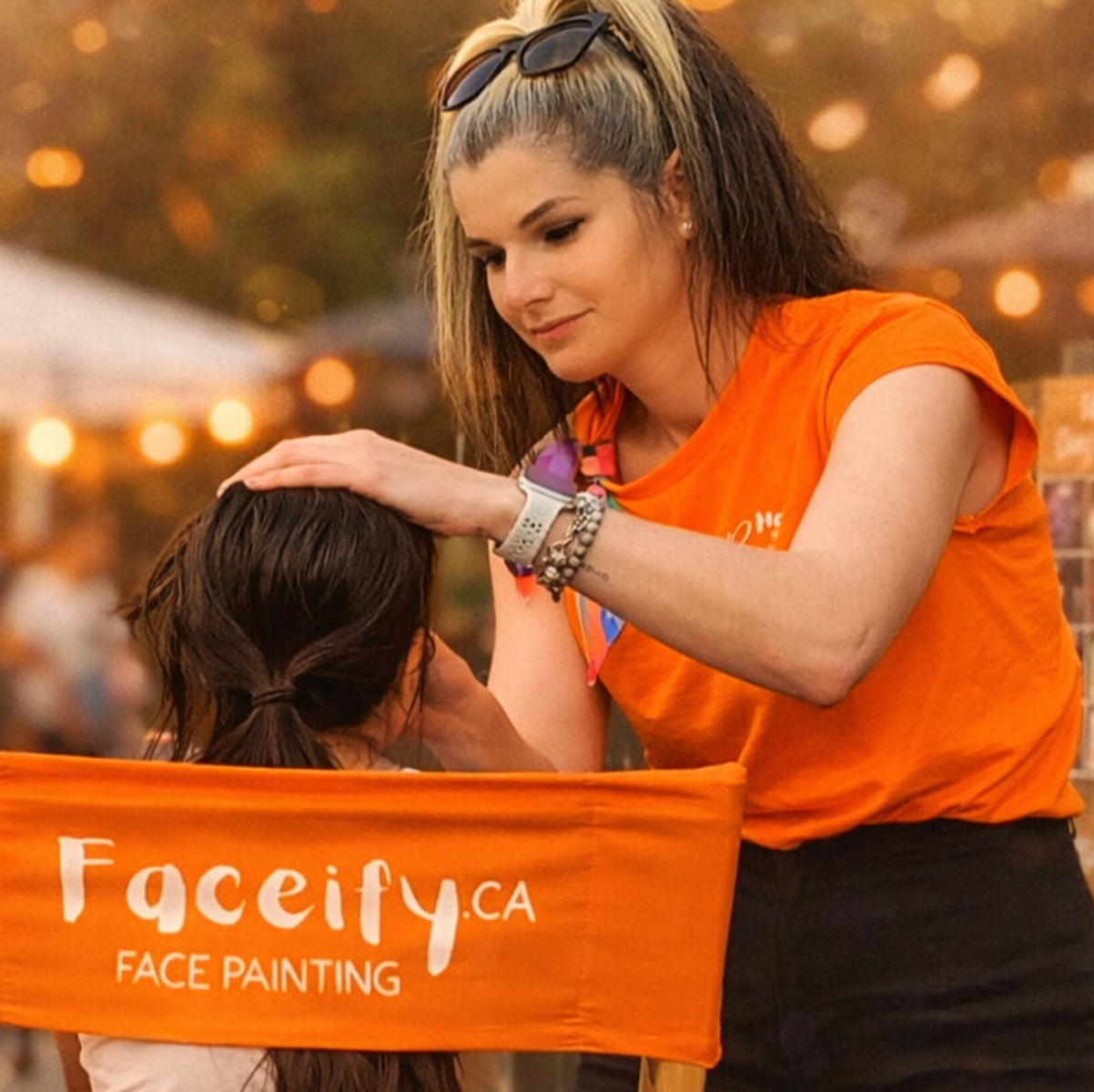 Berni the face painter in action
