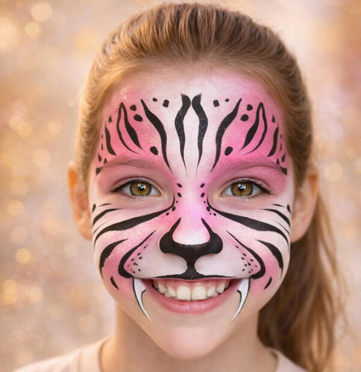 Pink tiger facepaint