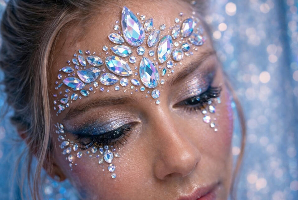 Face jewels and glitter bar