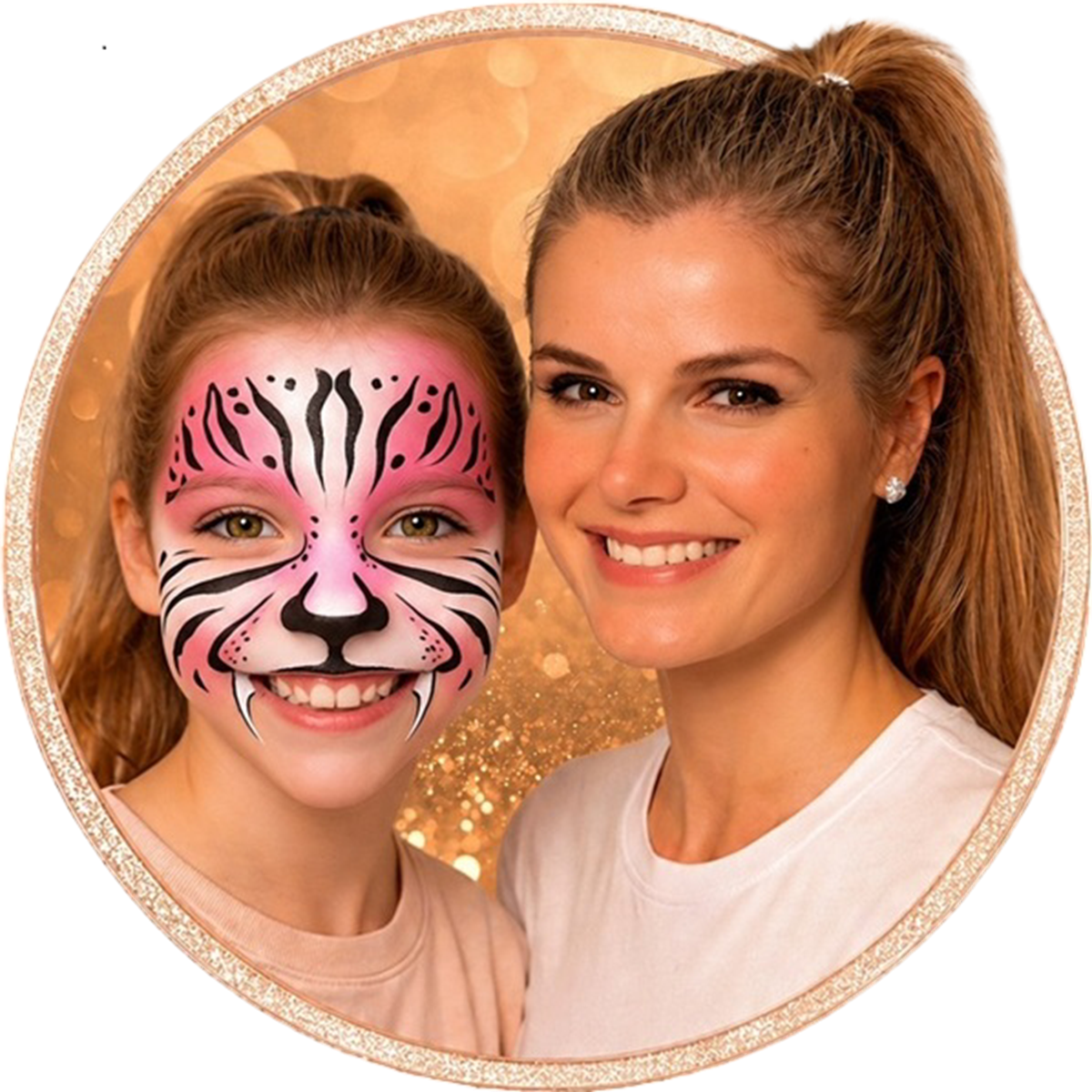 Berni the face painter Artist and her Pink Tiger design