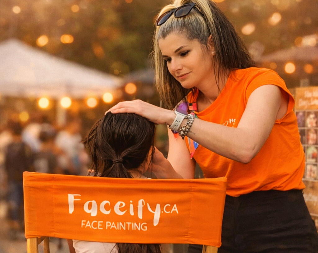 Family Event Face Paint in progress