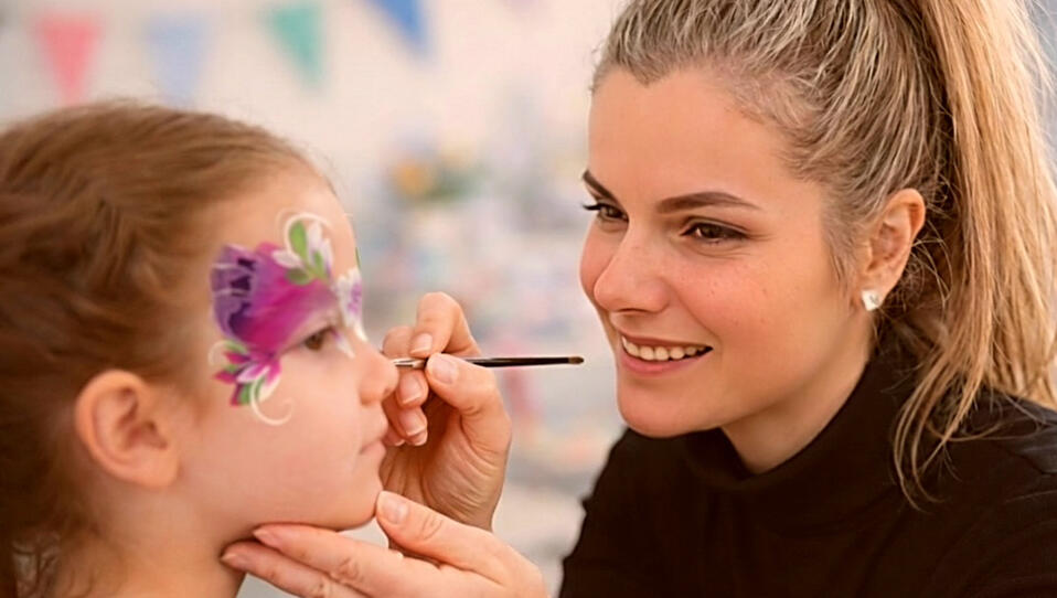 Girl's Face Painting in progress