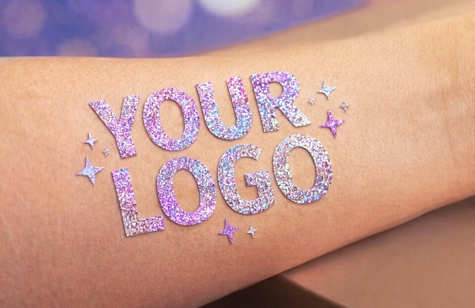 Custom-made glitter tattoo